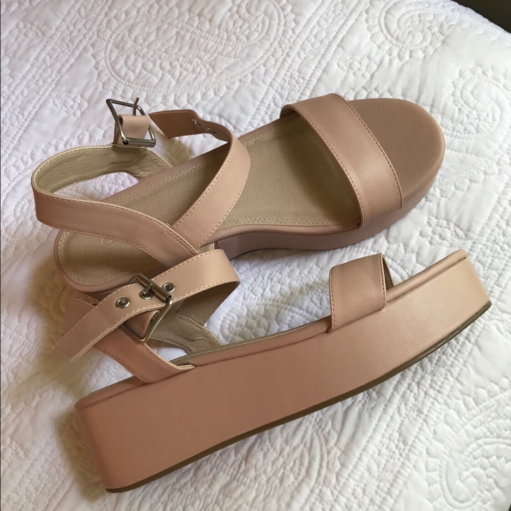 pink platform sandals